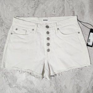 Hudson ZOEEY High Rise Exposed Button Cut Off Short Women’s White Size 28 New